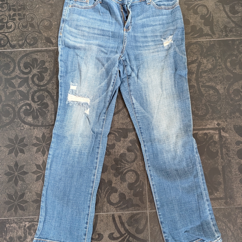 INC International Concepts Light Blue Distressed Jeans